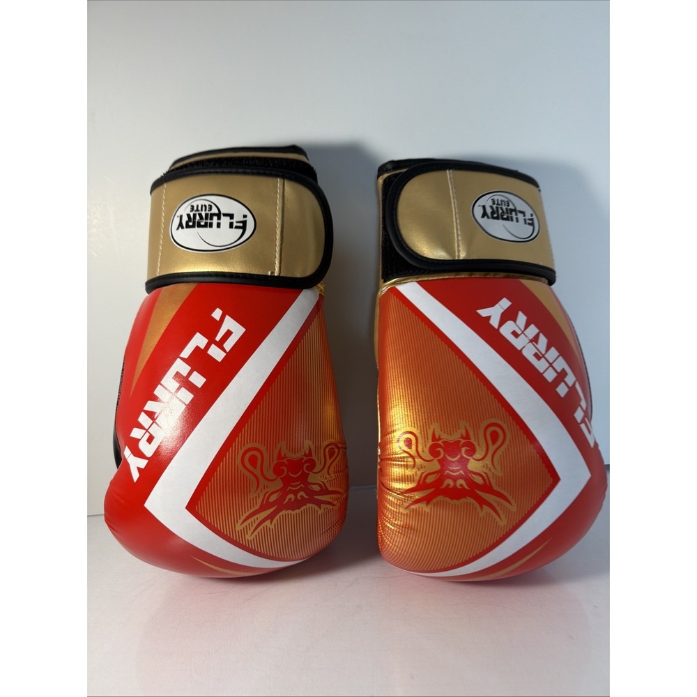 Flurry Red & Black & Gold 16 oz Boxing Gloves NEW
